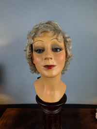 Antique theatrical wig c.1890 made of horsehair with black silk bow from Clarkson’s Wellington Street workshop