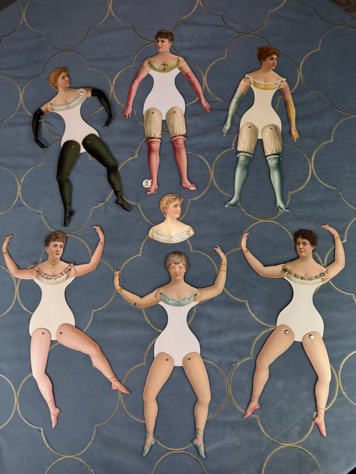 Antike Schnittpapierpuppen, Deutschland, ca. 1890er Jahre
