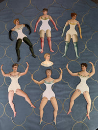Antike Schnittpapierpuppen, Deutschland, ca. 1890er Jahre