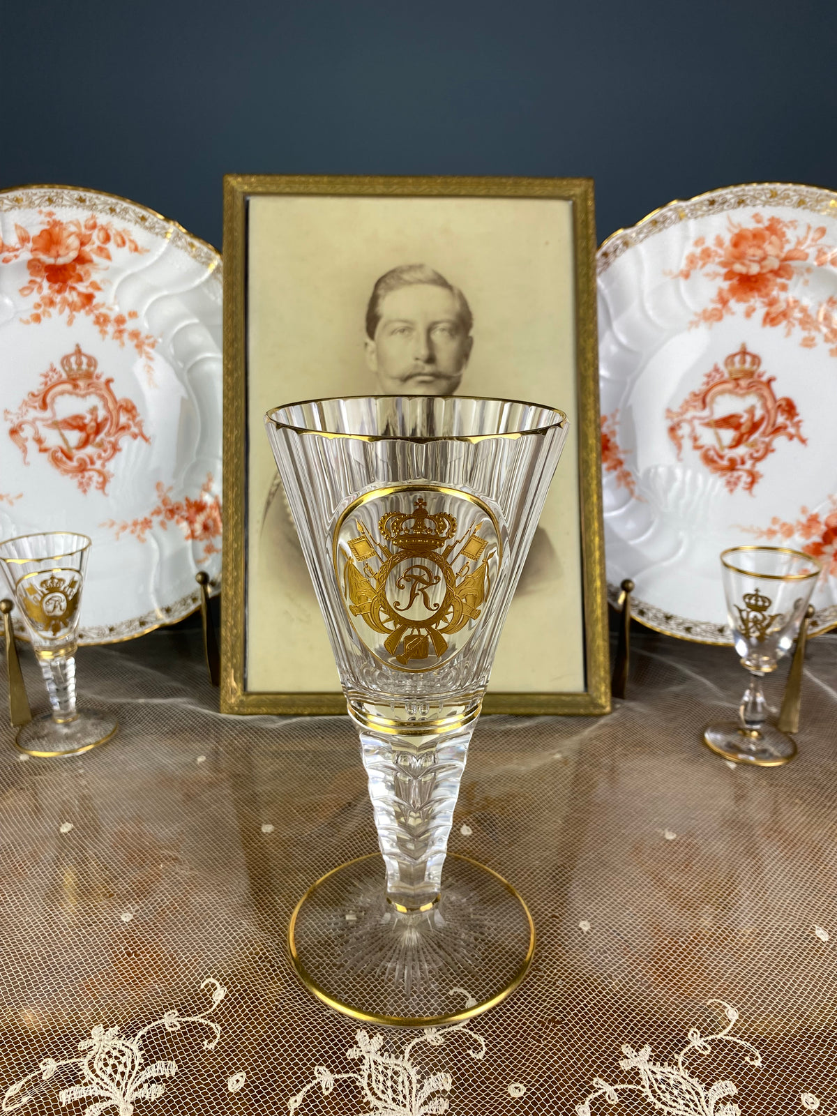 Red Wine Glass, Gräflich Schaffgotsch's Josephinenhütte, Kaiser Wilhelm II, ca. 1912