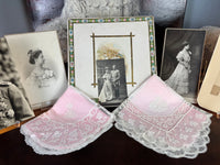 Royal antique lace handkerchiefs c.1900 – Tuscany–Württemberg double coat of arms from the wedding trousseau of Archduchess Maria Immakulata