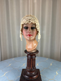 Antike Hochzeitshaube aus Spitze, 1920er