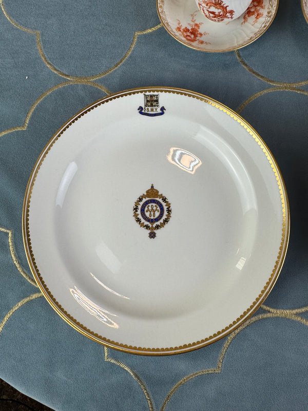Dessert plate S.M.Y. Hohenzollern 1899 — imperial KPM porcelain for Kaiser Wilhelm II
