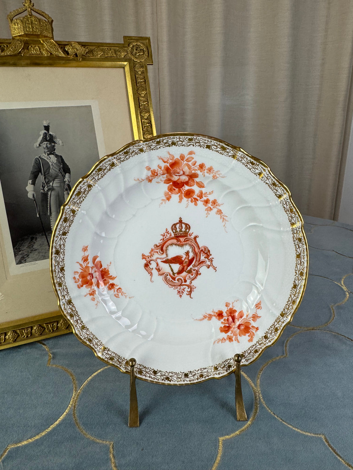 Neuosier dinner plate 1908 – Kaiser Wilhelm II, KPM Berlin, imperial porcelain plate with eagle and FR cipher