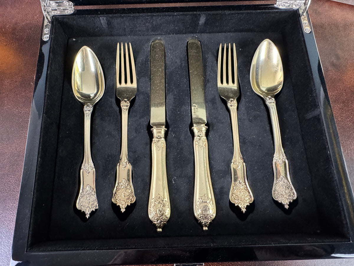 Vergoldetes Silber-Besteck, Rokoko Service, Kaiser Wilhelm II