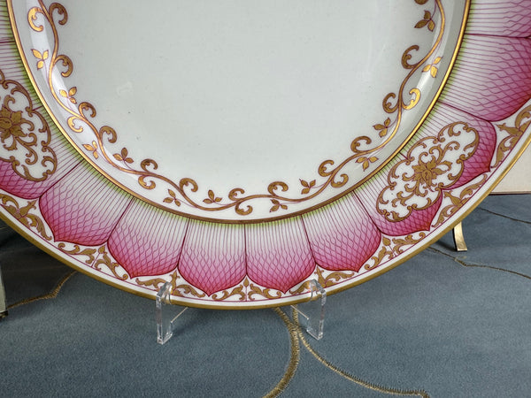 Assiette de service en damas, Kaiser Guillaume II, datée de 1906