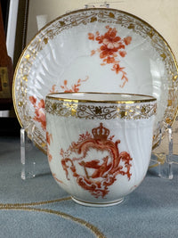 Neuosier Mokkatasse und Untertasse, Kaiser Wilhelm II, datiert 1908 und 1913