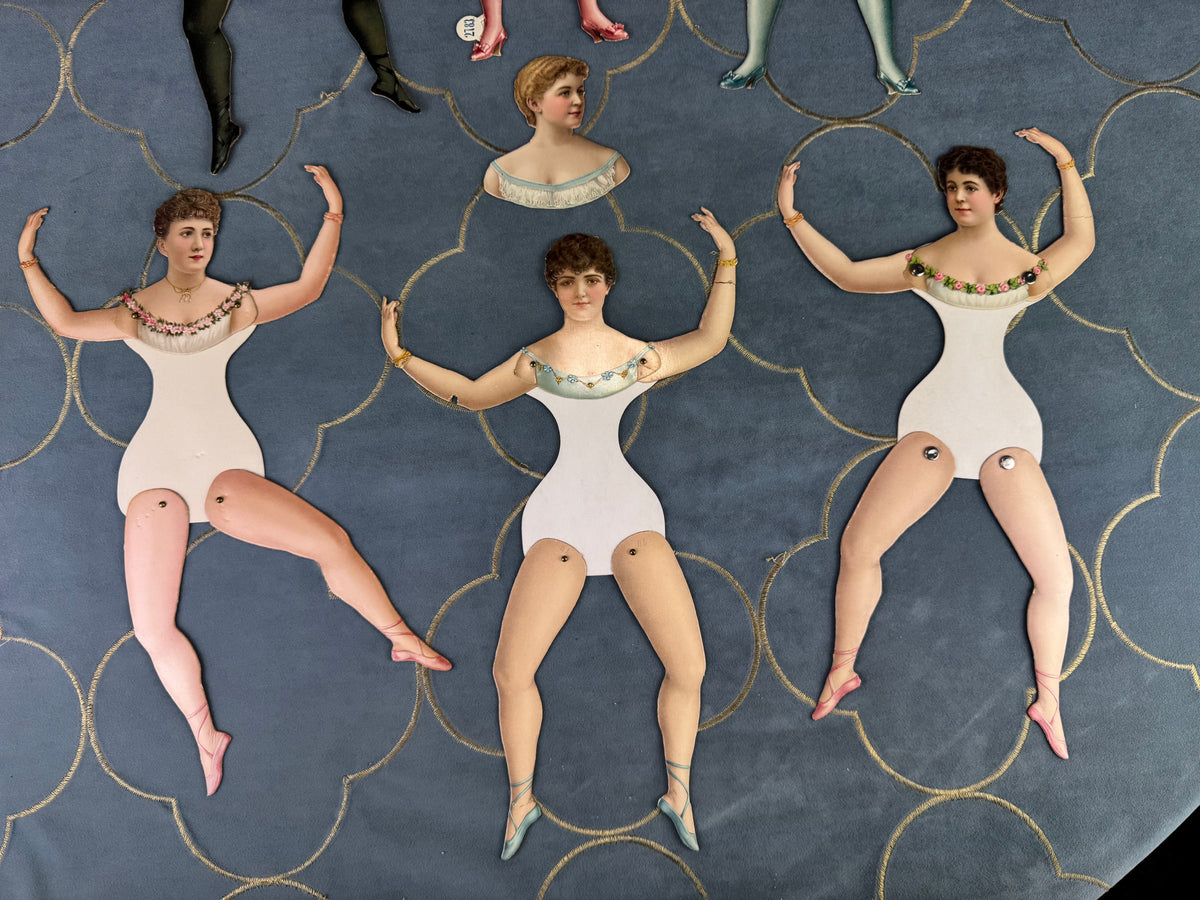 Antike Schnittpapierpuppen, Deutschland, ca. 1890er Jahre