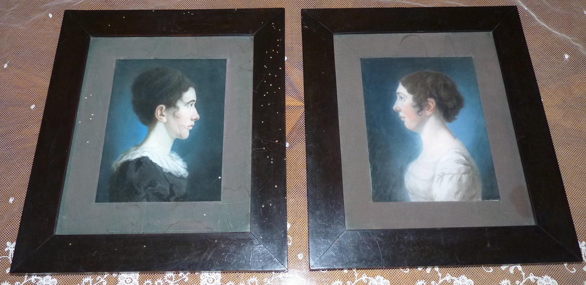 Paar Empire-Pastellporträts, 1813 – L.H. Hessel, Nürnberg, Kunst des frühen 19. Jahrhunderts