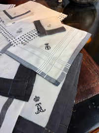 Royal antique mourning handkerchief collection c.1900 – 19 lace handkerchiefs with Württemberg monograms