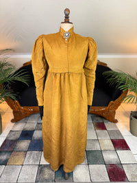 Antique Regency Gown or Dress in Gold Moiré Silk, ca. 1815-1820