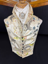 Antique Rococo boy's waistcoat front from France circa 1760 with original silver buttons, linen backing and rare eighteenth-century construction