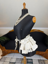 White Linen Four‑Tier Bustle Pad, ca. 1898 – Rare Victorian Dress Support