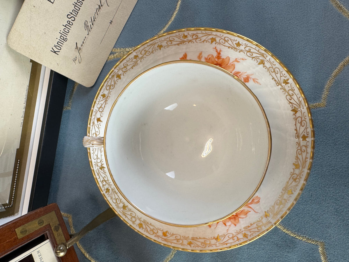Neuosier-Tasse mit Untertasse, Kaiser Wilhelm II., datiert 1894 und 1897