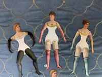 Antike Schnittpapierpuppen, Deutschland, ca. 1890er Jahre