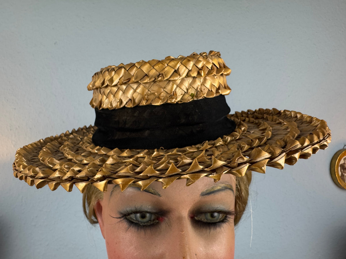 Antique French Straw Walking Hat, ca. 1901 – AU CHINOIS Marseille