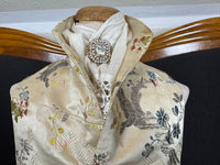 Antique Rococo boy's waistcoat front from France circa 1760 with original silver buttons, linen backing and rare eighteenth-century construction