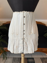 Antique FITU Figureform corset, 1910s England, light colour, front‑hooked and back‑laced