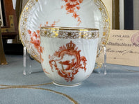 Neuosier Mokkatasse und Untertasse, Kaiser Wilhelm II, datiert 1908 und 1913