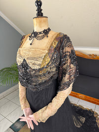 Antikes edwardianisches Abendkleid ca. 1906 – Seide, Spitze, Tüll & Brokat aus England