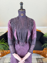 Rare 1911 Edwardian Half‑Mourning Dress by Kate Riley
