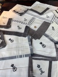 Royal antique mourning handkerchief collection c.1900 – 19 lace handkerchiefs with Württemberg monograms