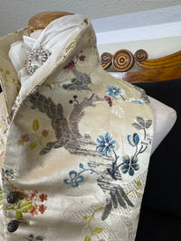 Antique Rococo boy's waistcoat front from France circa 1760 with original silver buttons, linen backing and rare eighteenth-century construction