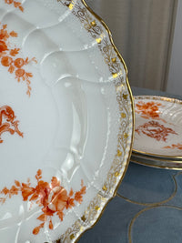 Kaiser Wilhelm II Porzellanteller — goldene Weinlaubbordüre und Rokoko‑Kartusche im Detail