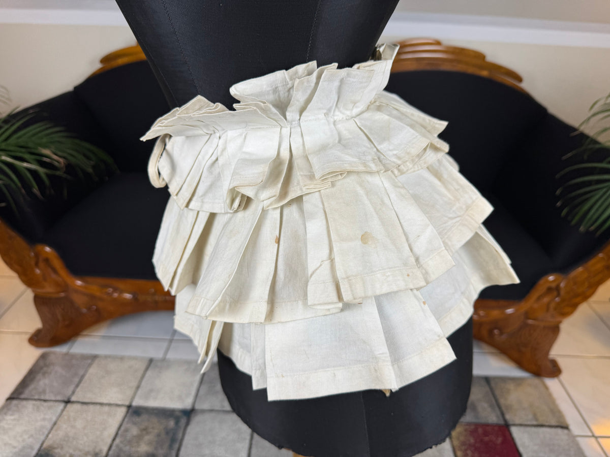 White Linen Four‑Tier Bustle Pad, ca. 1898 – Rare Victorian Dress Support