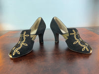Antique Bally evening shoes, open‑toe design, ca. 1910, Cordonnerie Suisse