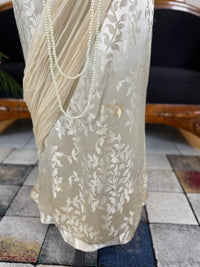 Evening Dress 1912 – Cream Silk Brocade with Lace & Crepe Drapes by M. E. Humble, Court Dressmaker, Lady Gillman Provenance