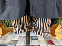 Antique 1910 bathing suit with striped cotton fabric and buttoned shorts
