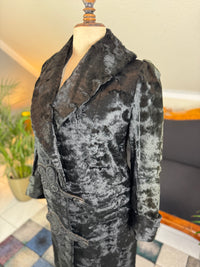 Edwardian ca. 1904 Langer schwarzer Mantel aus künstlichem Biberfell – Victor Tailoring Co., Chicago