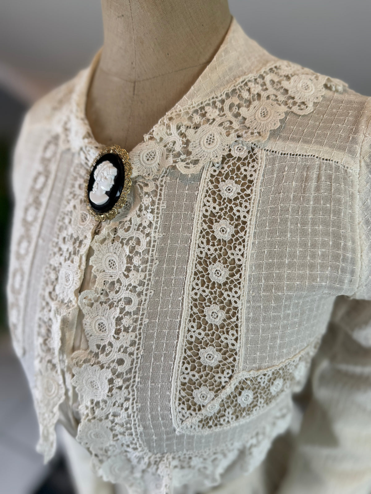 Antikes Crêpe-Baumwollkleid, ca. 1914