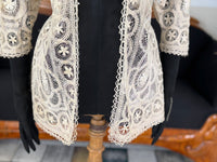 Antike Teneriffa-Spitzenjacke von 1911 – Feine Nadelspitzen-Medaillonarbeit