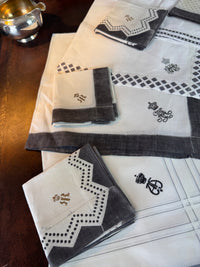Royal antique mourning handkerchief collection c.1900 – 19 lace handkerchiefs with Württemberg monograms