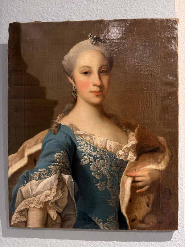 Rococo couple portrait — Austrian courtly painting of a noble couple, Vienna ca. 1760