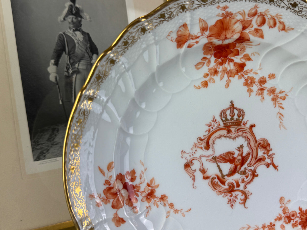 Neuosier‑Speiseteller 1909 – Kaiser Wilhelm II, KPM Berlin, imperialer Porzellanteller mit Adler und Monogramm