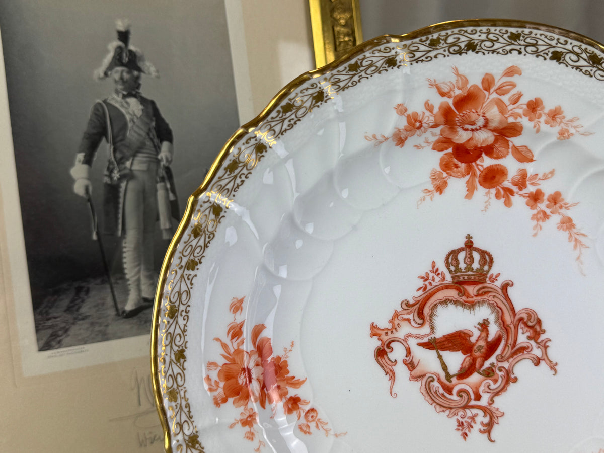 Neuosier dinner plate 1908 – Kaiser Wilhelm II, KPM Berlin, imperial porcelain plate with eagle and FR cipher