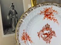 Neuosier dinner plate 1908 – Kaiser Wilhelm II, KPM Berlin, imperial porcelain plate with eagle and FR cipher