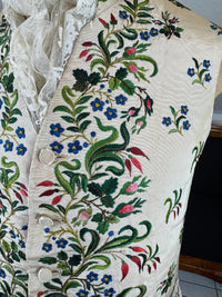 Georgian Cream Silk Embroidered Waistcoat, England ca. 1790 – Vibrant Antique Menswear