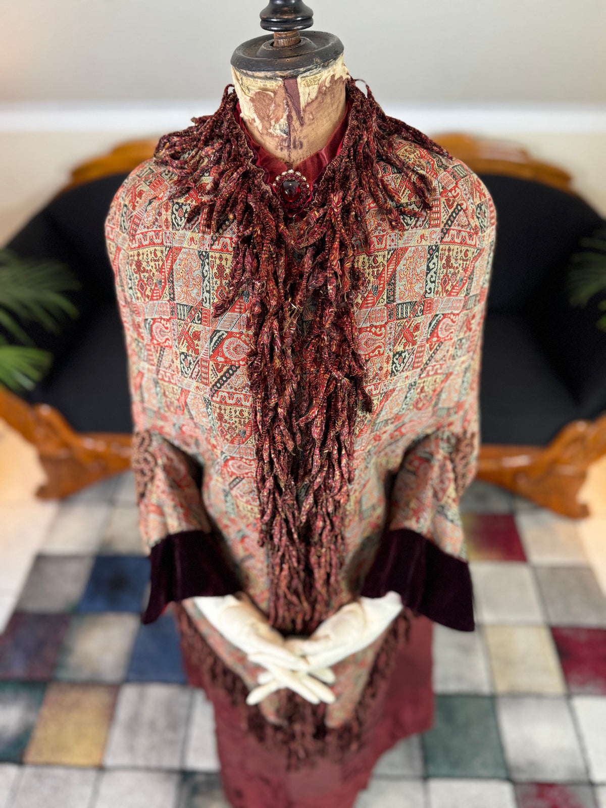 Antiker viktorianischer Paisley-Dolman, ca. 1880