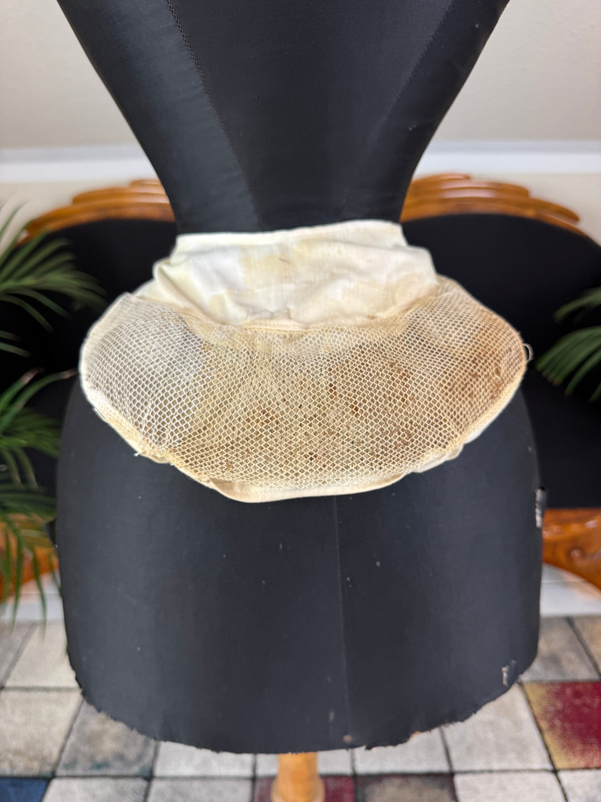 Victorian 1890s bustle support, unworn condition, Philadelphia maker W & W