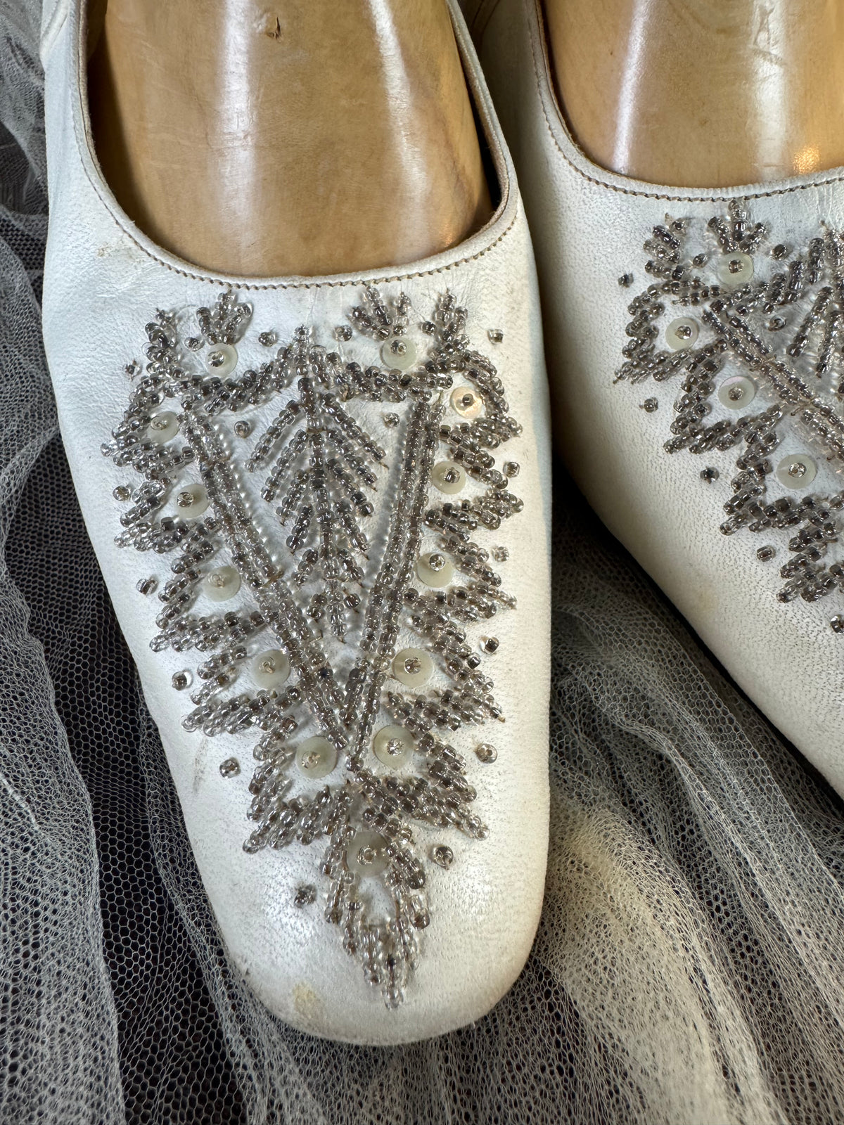 Antike Abendschuhe aus Ziegenleder, England, ca. 1907