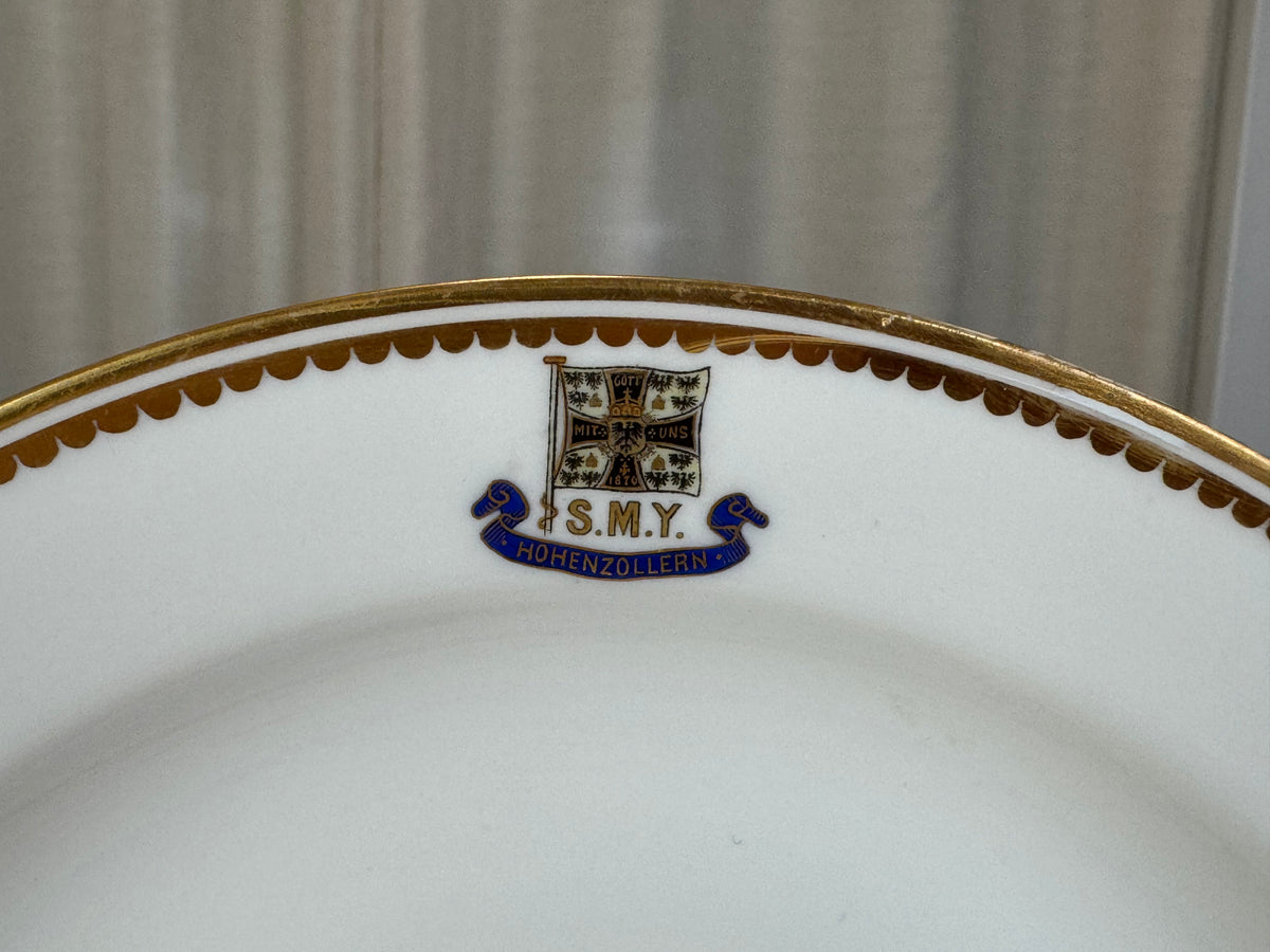 Dessert plate S.M.Y. Hohenzollern 1899 — imperial KPM porcelain for Kaiser Wilhelm II