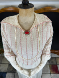Natural Fiber Day Ensemble – Linen Skirt, Cotton Blouse & Leather Shoes