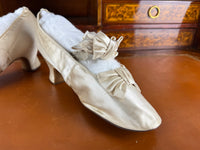 Antique Wedding Shoes 1882 – Silk Bridal Shoes with Double Bows by Julien Mayer, Paris, Kate Rimer Provenance