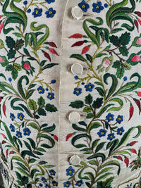 Georgian Cream Silk Embroidered Waistcoat, England ca. 1790 – Vibrant Antique Menswear