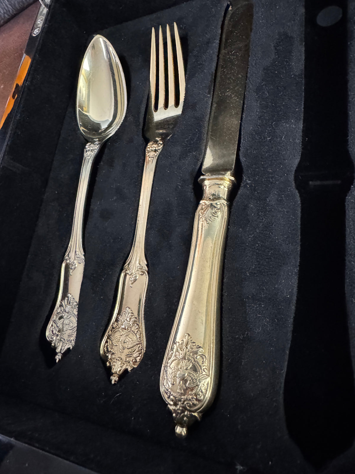 Vergoldetes Silber-Besteck, Rokoko Service, Kaiser Wilhelm II