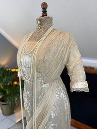 Evening Dress 1912 – Cream Silk Brocade with Lace & Crepe Drapes by M. E. Humble, Court Dressmaker, Lady Gillman Provenance